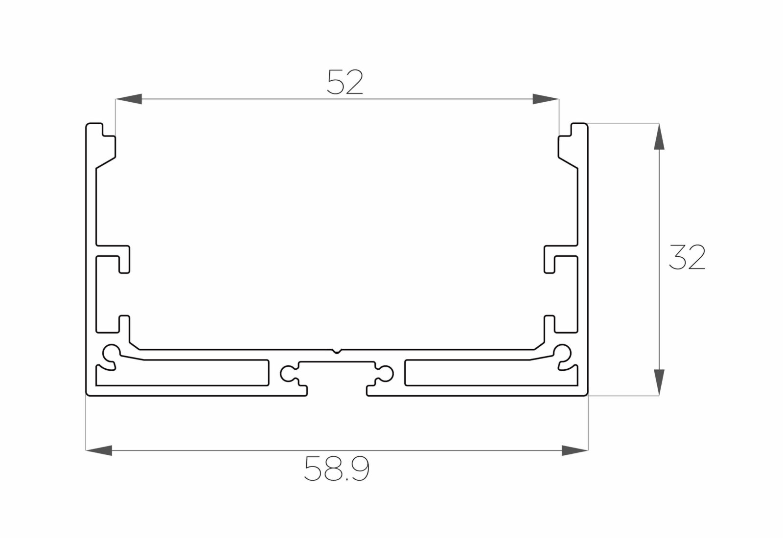 Профиль накладной алюминиевый LC-LP-3260-2 Anod Профиль накладной алюминиевый LC-LP-3260-2 Anod — изображение 2