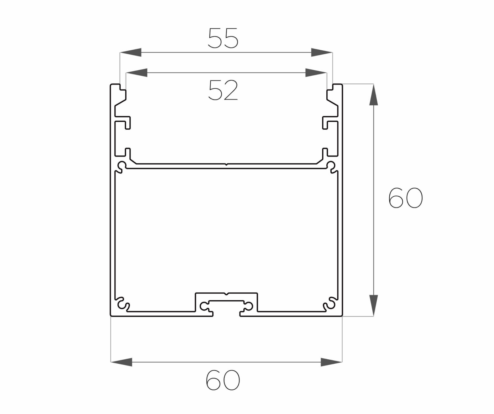Профиль накладной алюминиевый LC-LP-6060-2 Anod Профиль накладной алюминиевый LC-LP-6060-2 Anod — изображение 2