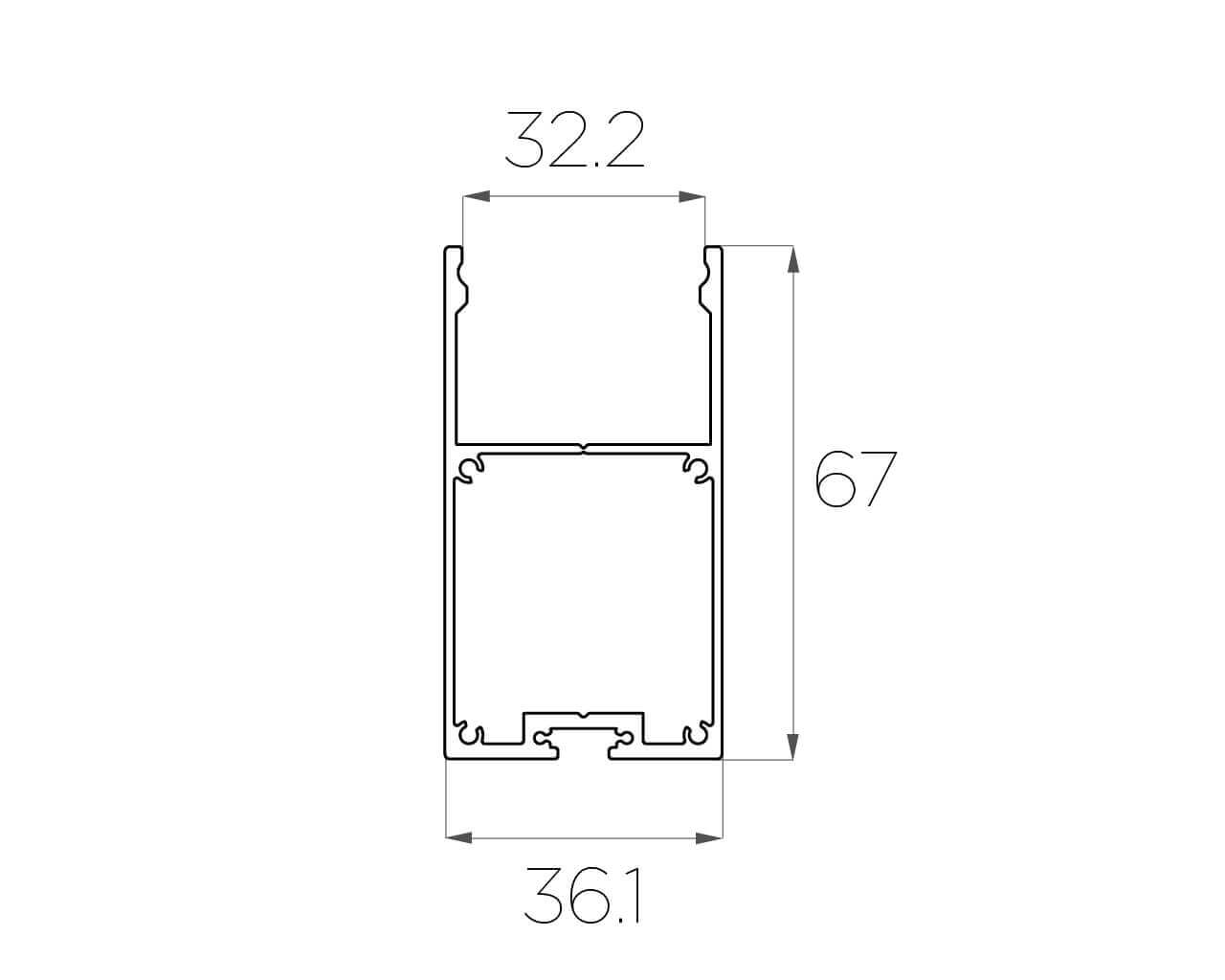 Профиль накладной алюминиевый LC-LP-6735-2 Anod Профиль накладной алюминиевый LC-LP-6735-2 Anod — изображение 2