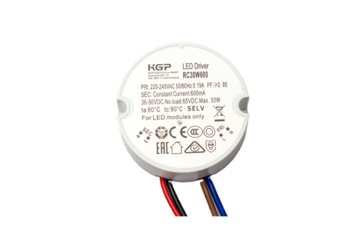 KGP RC 30W 600mA 36-50V IP44  D57 H22.5 mm круглый блок питания