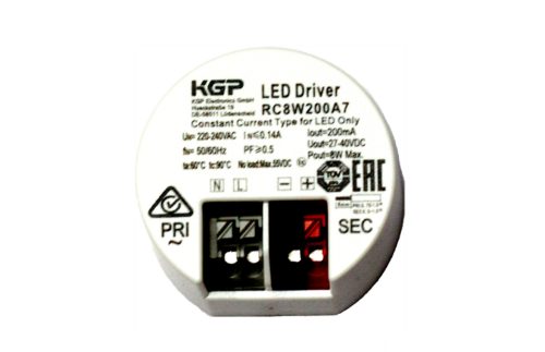 KGP RC  8W 200mA 27-40V IP20  D41 H22mm 1/320 круглый блок питания